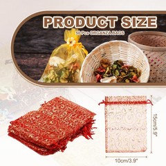 50Pcs Organza Bags 3.9×5.9 Inch Candy Bags Mesh Bag Jewelry Bag Red