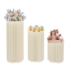 3pcs Cardboard Centerpiece Display for Wedding Party Garden Cylinder Flowers Sta