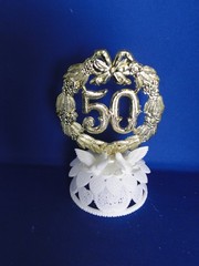 New Vintage WILTON 50TH Petite Anniversary Wreath Caketopper 102-4273