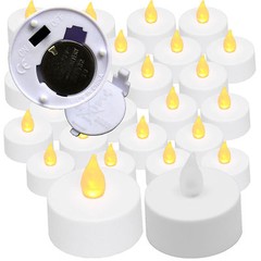 24 pieces Amber Led Tea Light Flameless Battery Candles Wedding Party Romantic