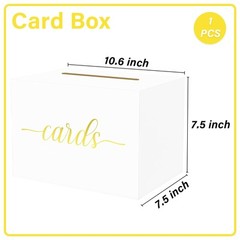 White and Gold Foil Card Box for Party Wedding Birthday Bridal or Baby Shower…