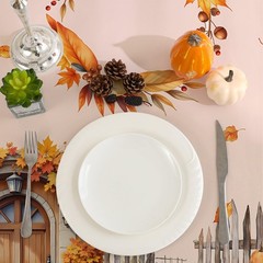 Fall Round Tablecloth 70 inches – Water Resistant Thanksgiving Table Cloth Pu…