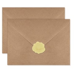 100 Pack Envelopes for Invitation- Brown Kraft 5.25*7.25-V flap, brown