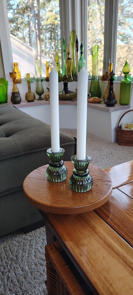 Round Ribbed Glass Taper CANDLE HOLDERS Centerpieces Party Events