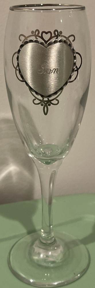 Champagne Flute, Couple Champagne Glass, Personalized Toasting Flute Glass Jon