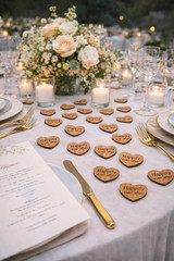 Wooden Heart Confetti ~ Happily Ever after ~ Wood Hearts, Wood Confetti Engraved