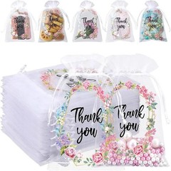 100PCS Organza Gift Bags 4×6″ for Jewelry, Wedding Favors, Party, Sheer Drawstri