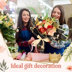 Huquary 440 Pcs Flower Wrapping Paper Bulk Crown Cake Topper Bouquet Wedding