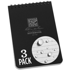 Rite In The Rain Weatherproof Top-Spiral Notebook, 4″ x 6″, Black Cover, Univ…