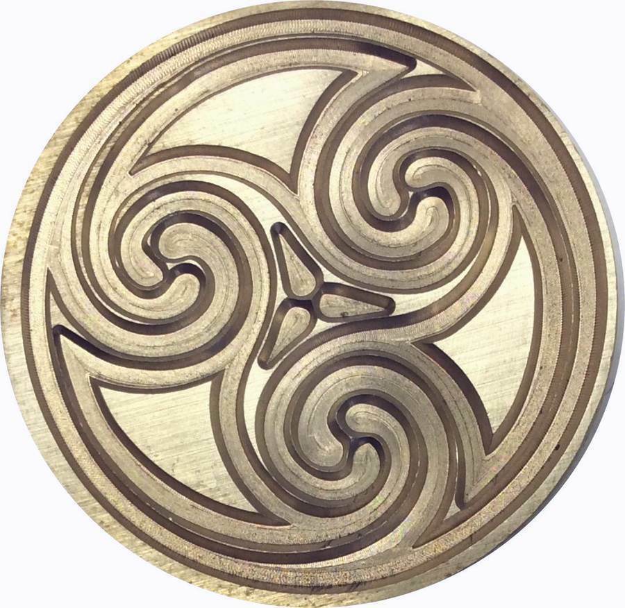 Celtic Triskele Spiral Wax Seal Stamp Head, 1.2″ diameter, Unique design!