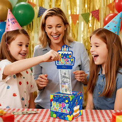 Birthday Money Box for Cash Gift with DIY Stickers，A Surprising Money Gift Box w