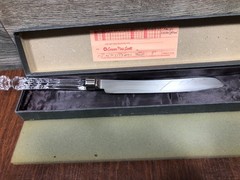 VTG 1990 WATERFORD CRYSTAL BRIDAL CAKE or CARVING KNIFE 14.25” LONG / BOX MINT