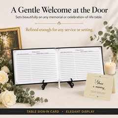 Only Zest Funeral Guest Book for Memorial Service Black