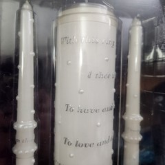 Wilton Wedding Ceremony Unity Candle Set Elegant «With This Ring I Thee Wed»