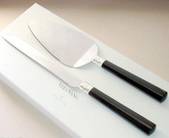 Vera Wang Wedgwood With Love Noir Cake Server Pair Black Enamel/Silverplate Trim