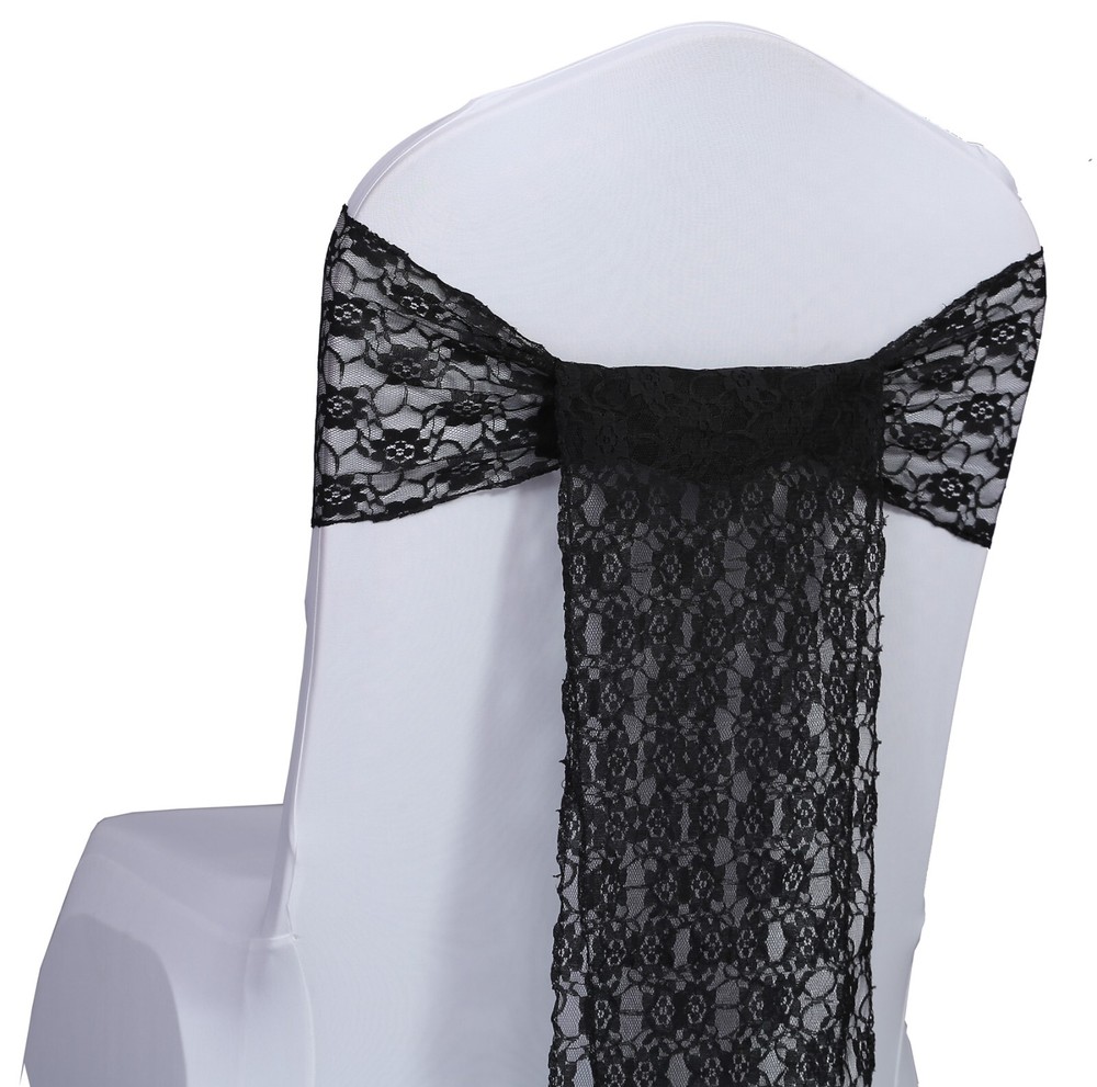 25/50/100/200 LACE Chair Sashes Tie Bow Shabby Victorian Wedding Party Reception