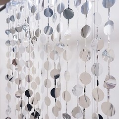 Metallic Silver Round 3×6.5 feet Foil Tassels Fringe Backdrop 6 feet,
