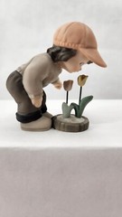 2000 NBM Bahner Studios Enesco Boy Smelling Tulips Figurine #678201