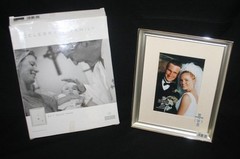 Burnes of Boston Wedding Photo Frame Religious Christian Matted Cross & Rings