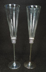 pair VERA WANG CHAMPAGNE FLUTES WITH METAL BASE