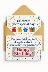 Scratch Off Birthday Card – Funny Hidden Message Reveal – Unique Gag