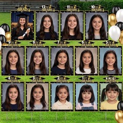 14 Pcs Large K-12 Graduation Photo Yard Sign Decorations 11 X 16 Inches