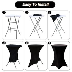 Cocktail Tablecloth, Bar Top Table Covers 2 Pack 32×43 32″x43″（2 Pack) Black