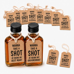 Groomsmen Proposal Gift Hang Tags Set of 10 | 8 Will You Be My Groomsman + 2 Wil
