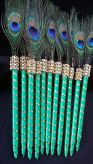12 Peacock Feather Pen Favors ,Weddings,Sweet16,Quinceañera,Recuerdos/Bautizo