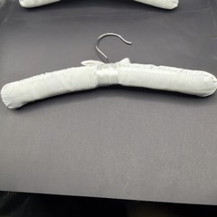 White Satin Padded Kids Hangers Set of 2 Bridal Flower Girl w Bows