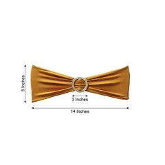 10 Gold Spandex CHAIR SASHES with Silver Round Buckles Wedding Decorations
