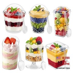 435 PCS Dessert Cups Set with Lids and Spoons, 5oz 3oz Mini Clear Plastic