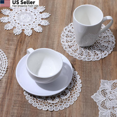 AOZUO 6PCS White Vintage Crochet Doilies, 6 Inch Round Lace 15cm/5.9in,