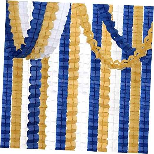 Navy-Blue White-Gold Party-Decorations Streamers Garland – Navy Blue White Gold