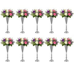 2/4/10Pcs Tabletop Vase Metal Wedding Flower Trumpet Vase Decorative Centerpiece