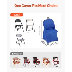 Uimoso 50PCS Blue Stretch Spandex Chair Covers for Weddings, Parties, and Dining