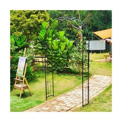 Metal Garden Arbor Wedding Arch 95.3″ H x 45″ W, Heavy Duty Rustproof Iron Pe…
