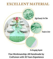 2»*72» Sequin Table Runner Sparkly Metallic Sequin Runner for 1 Mint Green