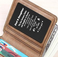 Gift for Dad, Cross Necklace Wallet Card for Dad, Father’s Day Dad&Daughter