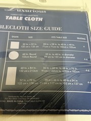 60 Inch Round Luxurious Tablecloth 100% Polyester White Striped