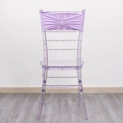 10 Lavender Spandex CHAIR SASHES with Silver Round Buckles Wedding Decorations