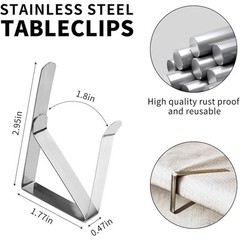 Stainless Steel Tablecloth Clips 12 Pack Secure Clamps Outdoor Picnics Weddings