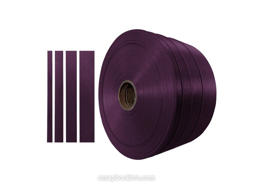 Aubergine 10mm 16mm 25mm 40mm Satin Ribbon For Scrapbooking Wrap Decorations
