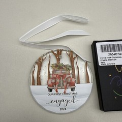 Engagement Ornament 2024 – Engaged Ornament – Crystal Glass 3inch 2 pack *READ..