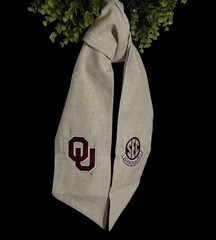 University of Oklahoma (OU) Cotton Wreath Sash (2 Logos) 40k Stitch SEC Graduate