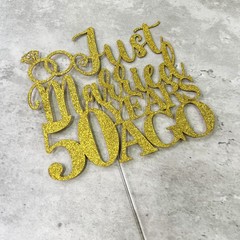 Just Married 50 Years Ago Cake Topper, Gold Glitter 50th Wedding