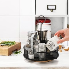 Yesland 2 Pack Metal Rotating Condiment Caddy Number Card Holder 7.75 Inch