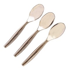10 Silver 10″ Heavy Duty Plastic Large Serving Spoons Party Events Tableware