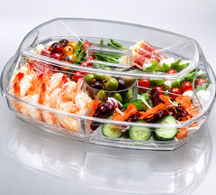 Chilled Appetizer Tray with Lid Ice Serving Platter for Parties 15 Inch