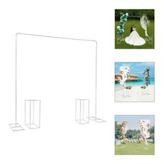 Metal Balloon Stand with 2 Flower Racks Wedding Stand 2*2m Backdrop Decoration